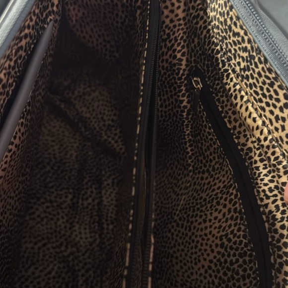 Chanel style Quilted Leather messenger Bag - Gray blue - Picture 3 of 4